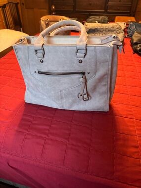 Structured Women's Satchel in Light Gray - Classic Work Tote